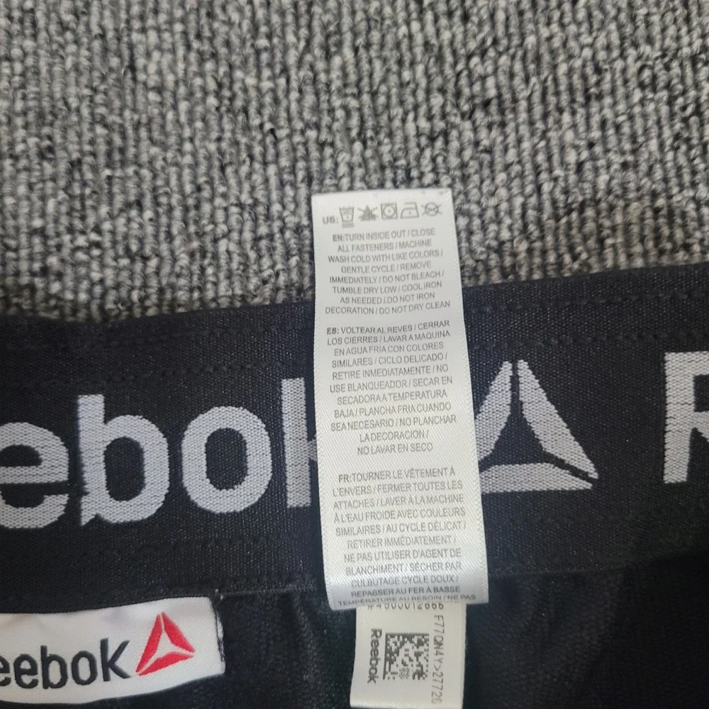 Reebok Large Jogger Pants Mens Black Tapered Bonded Zip Pocket Athletic‎